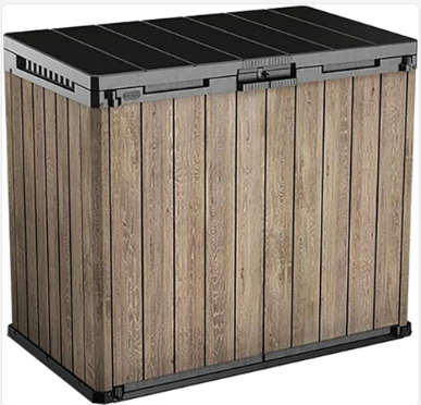 1150L Outdoor Storage Box – Ashwood Brown Wood-Effect Resin