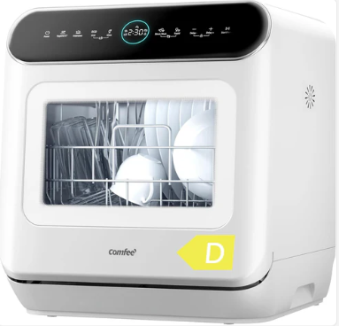 COMFEE’ Mini Plus Table Top Dishwasher – 7+3 Programs, 6L Water Tank, No Plumbing Required