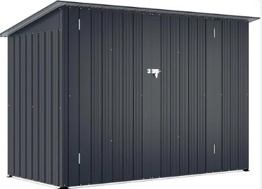 2.1 × 0.9M Outdoor Metal Garden Shed with Lockable Door – Galvanised Steel Bike & Tool Storage (203 × 96 × 141 cm)